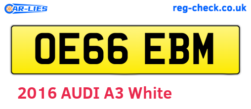 OE66EBM are the vehicle registration plates.