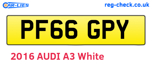 PF66GPY are the vehicle registration plates.