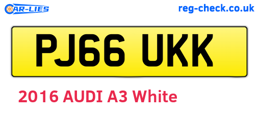 PJ66UKK are the vehicle registration plates.