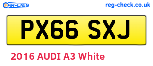 PX66SXJ are the vehicle registration plates.