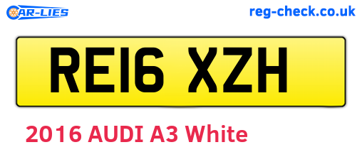 RE16XZH are the vehicle registration plates.