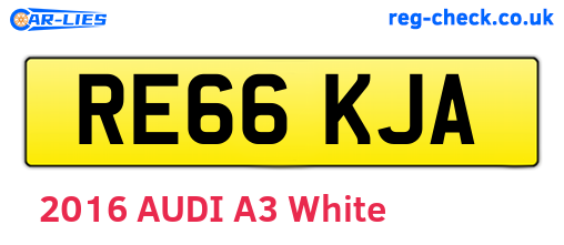 RE66KJA are the vehicle registration plates.