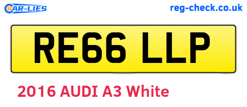 RE66LLP are the vehicle registration plates.