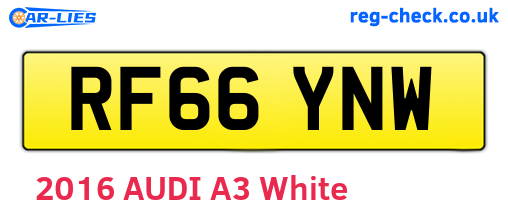 RF66YNW are the vehicle registration plates.