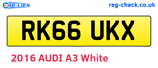 RK66UKX are the vehicle registration plates.