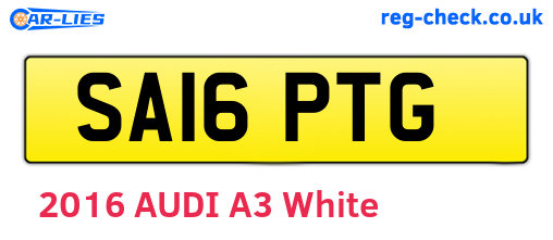 SA16PTG are the vehicle registration plates.