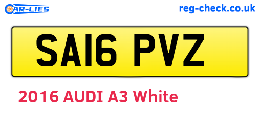 SA16PVZ are the vehicle registration plates.