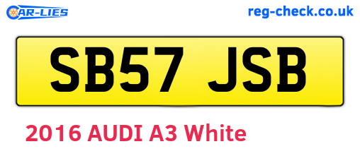SB57JSB are the vehicle registration plates.