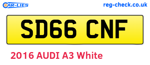 SD66CNF are the vehicle registration plates.