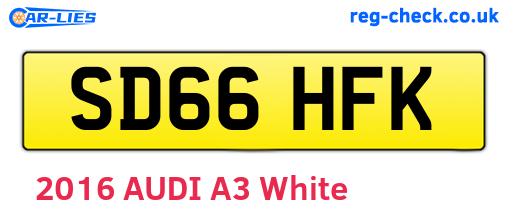 SD66HFK are the vehicle registration plates.