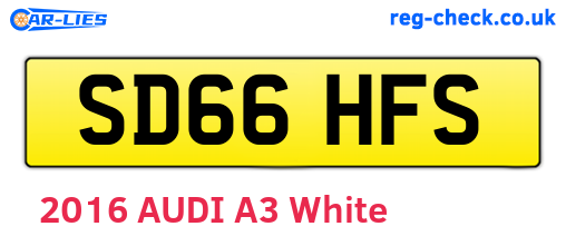 SD66HFS are the vehicle registration plates.