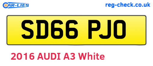 SD66PJO are the vehicle registration plates.