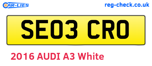 SE03CRO are the vehicle registration plates.