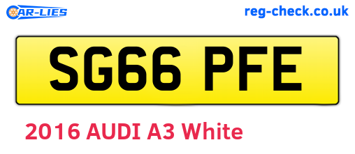 SG66PFE are the vehicle registration plates.