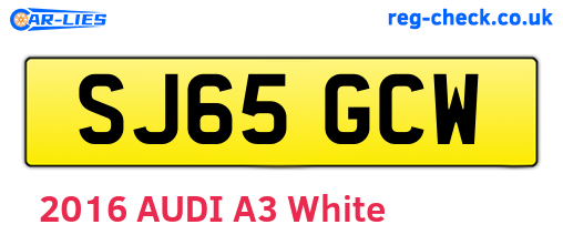 SJ65GCW are the vehicle registration plates.