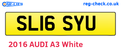 SL16SYU are the vehicle registration plates.