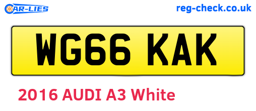 WG66KAK are the vehicle registration plates.