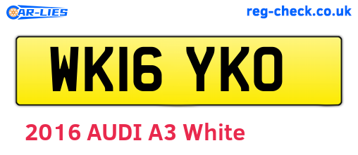 WK16YKO are the vehicle registration plates.