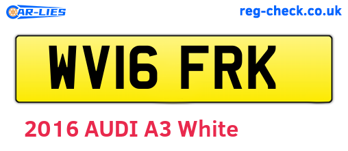 WV16FRK are the vehicle registration plates.