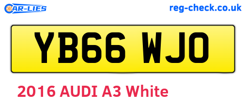 YB66WJO are the vehicle registration plates.