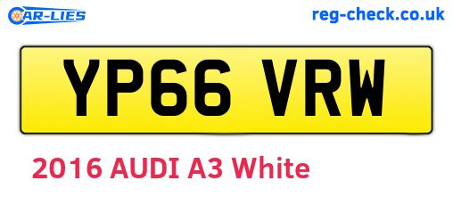 YP66VRW are the vehicle registration plates.