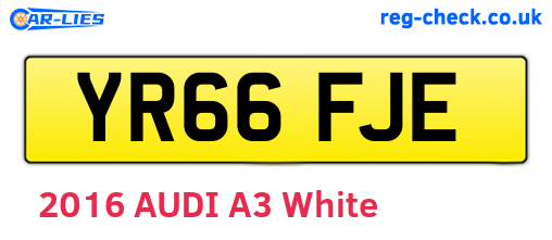 YR66FJE are the vehicle registration plates.