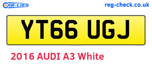 YT66UGJ are the vehicle registration plates.