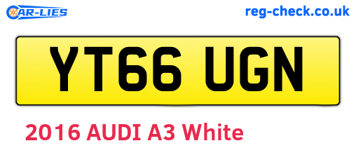 YT66UGN are the vehicle registration plates.