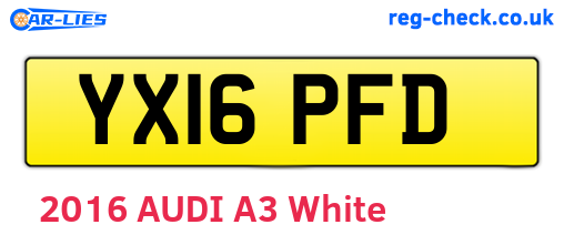 YX16PFD are the vehicle registration plates.