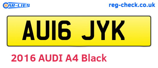AU16JYK are the vehicle registration plates.