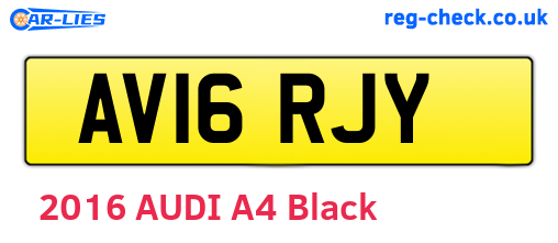 AV16RJY are the vehicle registration plates.