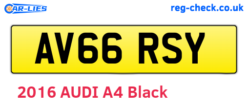 AV66RSY are the vehicle registration plates.