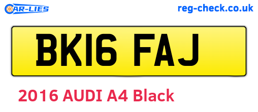 BK16FAJ are the vehicle registration plates.
