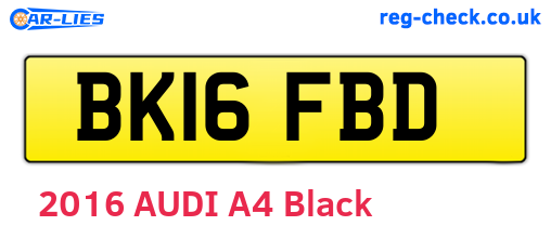 BK16FBD are the vehicle registration plates.
