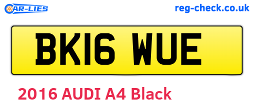 BK16WUE are the vehicle registration plates.