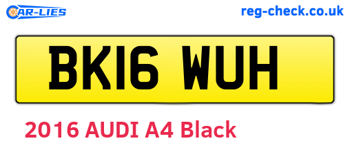 BK16WUH are the vehicle registration plates.