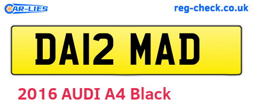 DA12MAD are the vehicle registration plates.