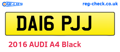 DA16PJJ are the vehicle registration plates.
