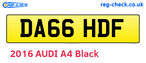 DA66HDF are the vehicle registration plates.