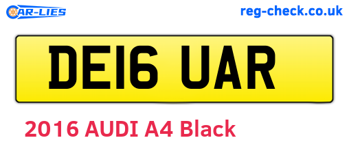 DE16UAR are the vehicle registration plates.