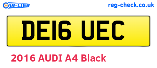 DE16UEC are the vehicle registration plates.