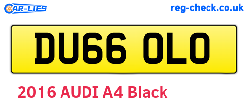 DU66OLO are the vehicle registration plates.