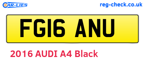 FG16ANU are the vehicle registration plates.