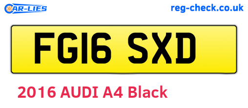 FG16SXD are the vehicle registration plates.