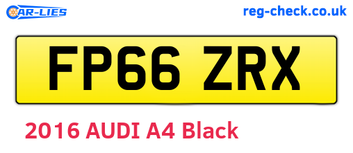 FP66ZRX are the vehicle registration plates.
