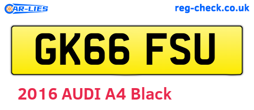 GK66FSU are the vehicle registration plates.