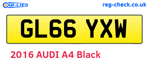 GL66YXW are the vehicle registration plates.