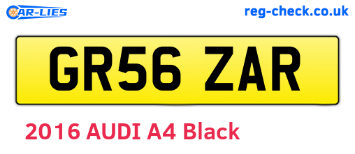 GR56ZAR are the vehicle registration plates.