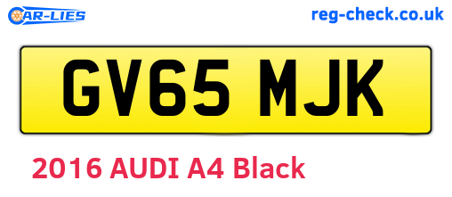 GV65MJK are the vehicle registration plates.