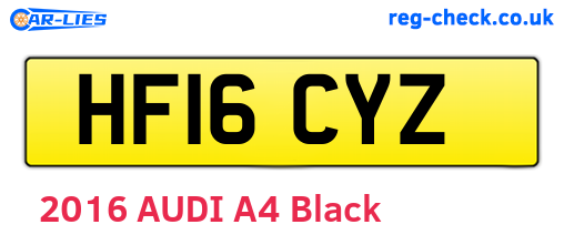 HF16CYZ are the vehicle registration plates.